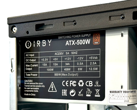 Блок питания IRBY ATX-500W 80+ Bronze IRBY для ПК 